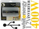 Whitenergy 06581 Przetwornica 12V DC na 230V AC 400W mocy, złącze USB 