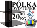 ART Półka ścienna podwójna pod DVD/TUNER aluminiowa 20KG D-50 czarna